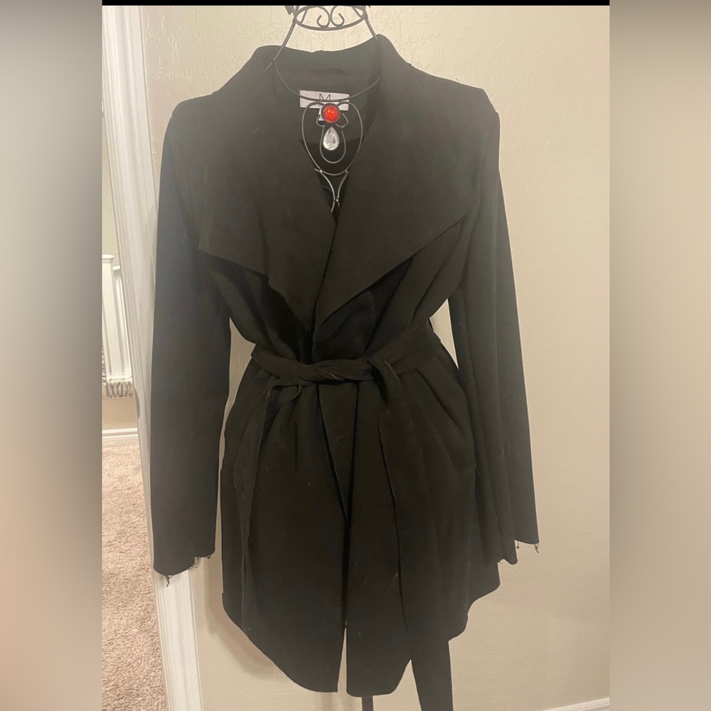 Women’s suede black belt jacket
